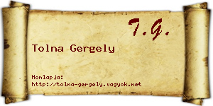 Tolna Gergely névjegykártya